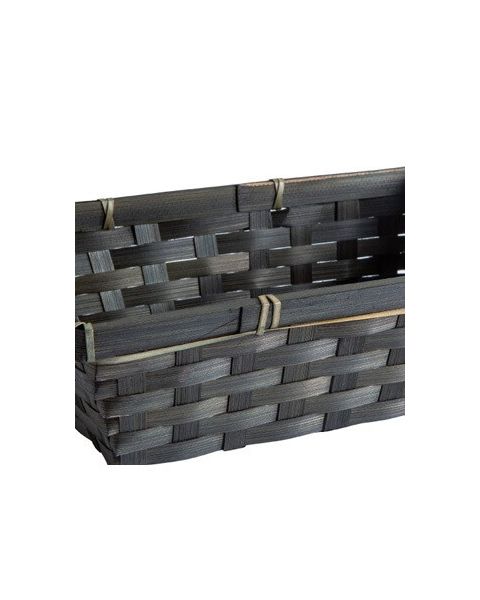 Gavekurv, rektangulær, bambus, sort, 26 x 18 x H7,5 cm