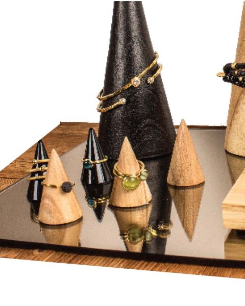 Ring display, kegleformet, natur, H4,5 cm, pak m/3 stk