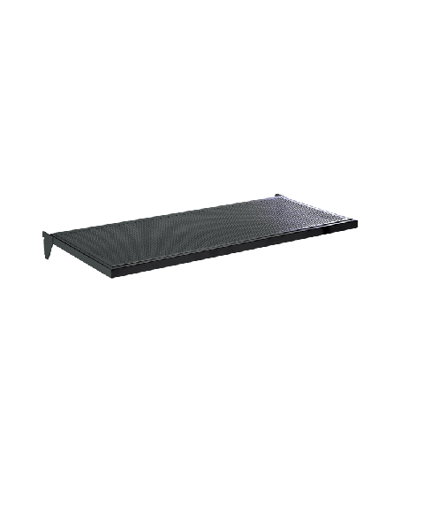 U-hylde, med metalhulplade, sort, 91 x 37 cm, multitilbehør - 12 mm