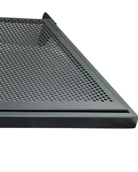 U-hylde, med metalhulplade, sort, 91 x 37 cm, multitilbehør - 12 mm