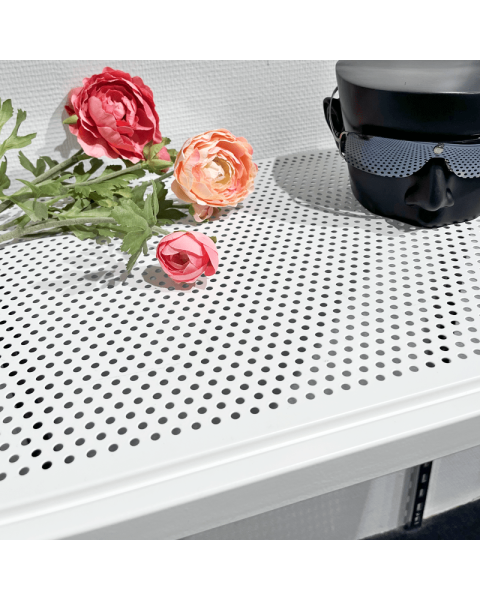 U-hylde m/ metalhulplade (61 x 37 cm), Hvid - 12 mm