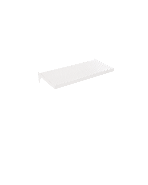 U-hylde m/ metalhulplade (61 x 37 cm), Hvid - 12 mm