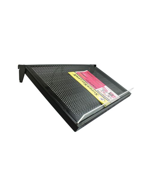 U-hylde, skrå, med metalhulplade, sort, 61 x 37 cm ( husk Akrylforkant varenr: 9141-00)