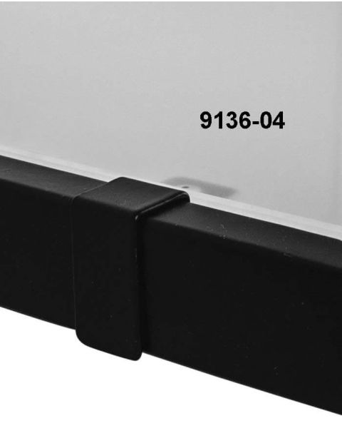 Glashyldebeslag til 12 mm u-bøjlestang, inkl. glasdup, sort