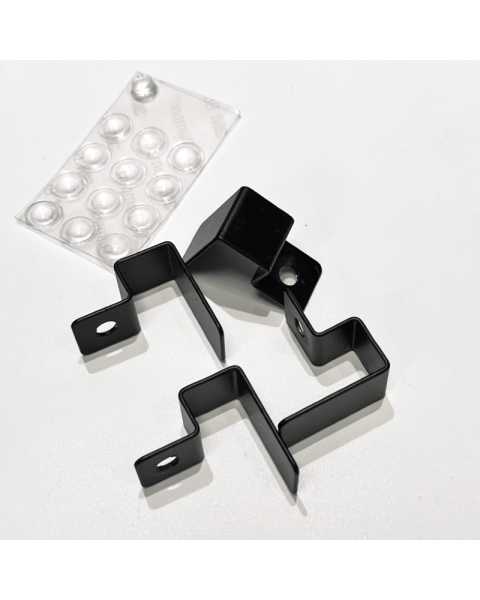 Glashyldebeslag til 12 mm u-bøjlestang, inkl. glasdup, sort