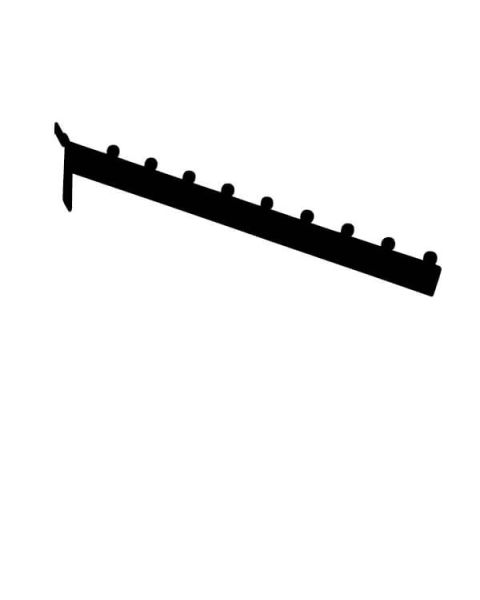 Fronthæng, til panel, skrå, med kugler, sort, 35 cm