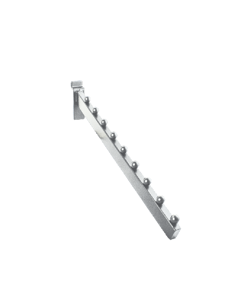 Fronthæng, til panel, skrå, med kugler, krom, 35 cm