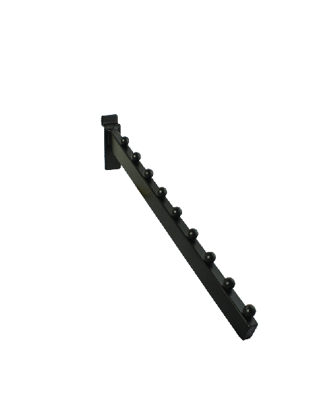 Fronthæng, til panel, skrå, med kugler, sort, 35 cm