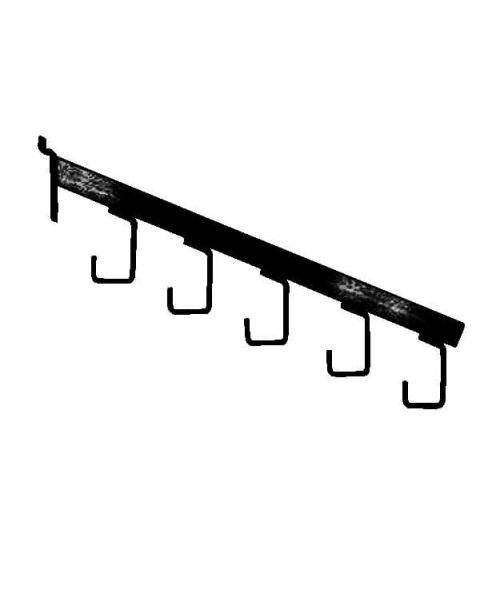 Taskearm, til panel, med 5 kroge, sort