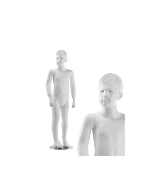Drenge børnemannequin (7-8 år). Skulptureret hår