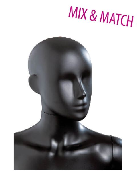 Abstrakt dame mannequinhoved - (Mix and Match serien). Vælg farve
