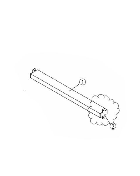 Samlestykke t/ panelgondol, 60 cm modul, hvid. 59,4 cm.
