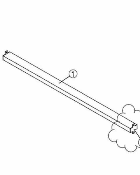 Samlestykke t/ panelgondol, 120 cm modul, sort. 119,9 cm.