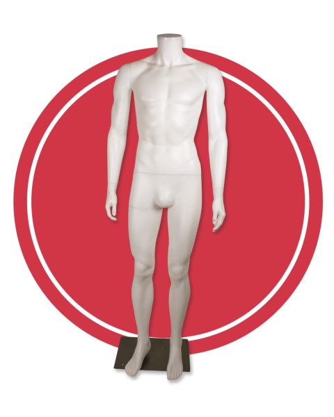 Basic herremannequin u/ hoved. Plast