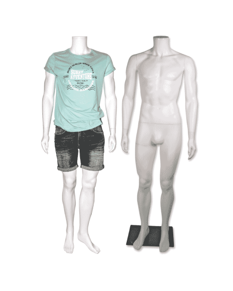 Basic herremannequin u/ hoved. Plast