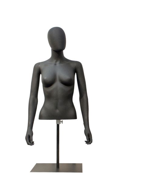 Dametorso til borddisplay. Sort plast