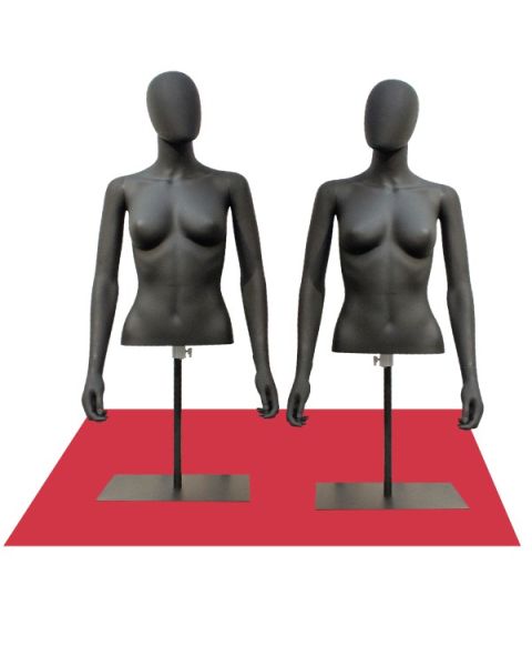 Dametorso til borddisplay. Sort plast