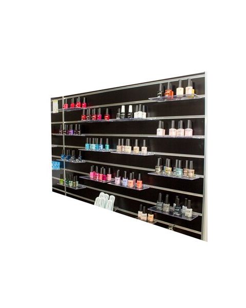 Skohylde / display (25 x 10 cm.) t/ rillepanel