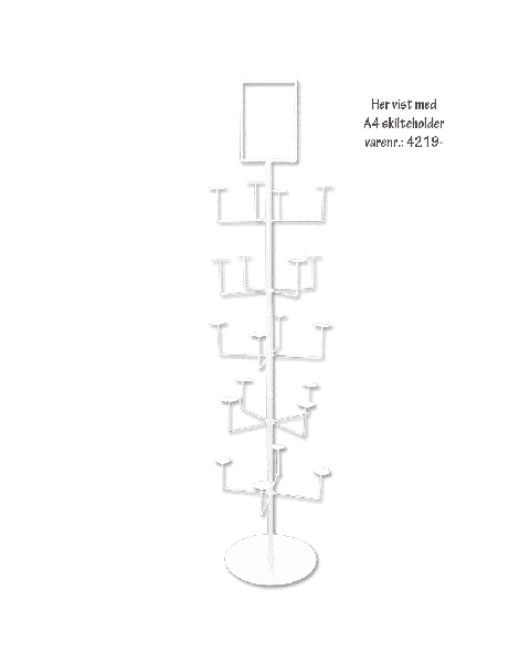 Hattestativ m/ 20 holdere - hvid