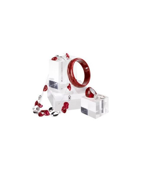 Displayblok, klar akryl, 10,5 x 10,5 x H4 cm