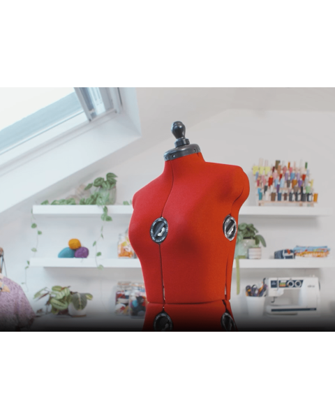 Skræddergine, dame. Rød, small