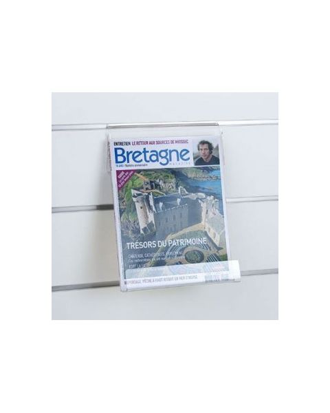 Skrå brochureholder A4 lodret - til rillepanel