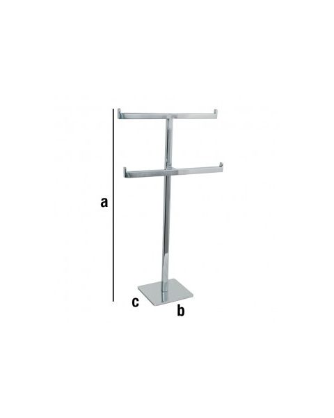 T-display - dobbelt. Børstet satin. H 42 x 23 x 10 cm. Multidisplay.