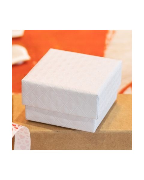 Smykkeæske. Hvid. 5 x 5 x H 3 cm. - 20 stk.