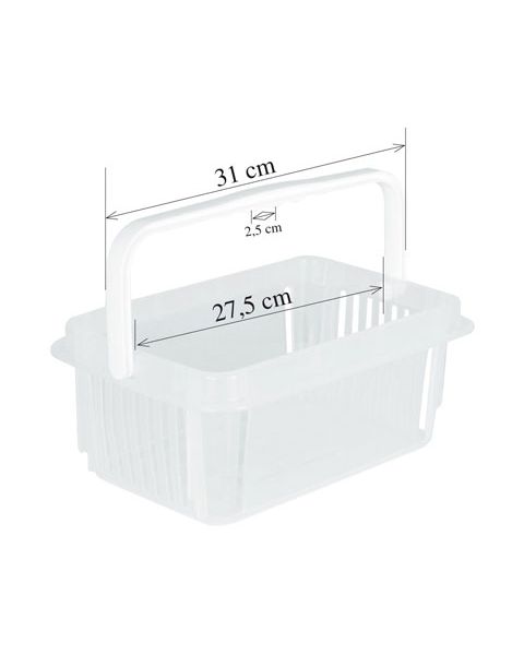 Indkøbskurv. 7 L m/1 håndtag. TRANSPARENT. L 30,5 x P 20 x H 12 cm