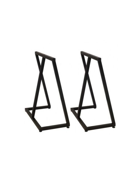 Bordstel/bukke i sort. Sæt af 2 stk. 63 x 32 H 70 cm.