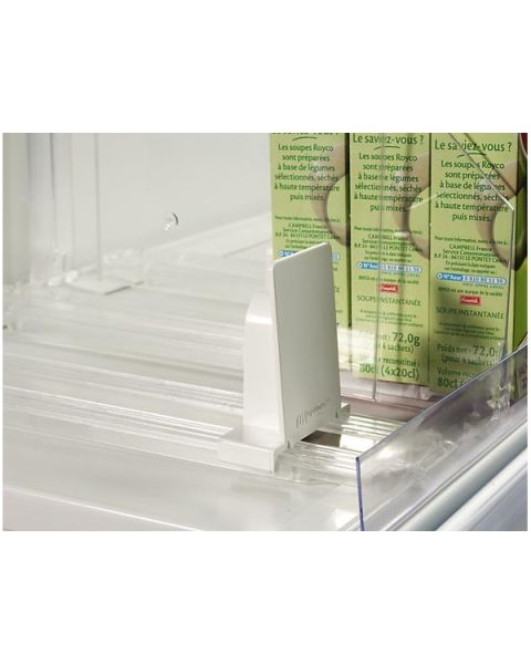 Vareskubber m/fjeder L28.5- 48.5 cm. 6 kg tryk. Hvid plast