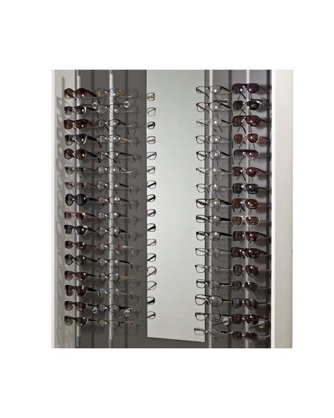 Brilledisplay til væg. Alu uden lås. 16 briller.