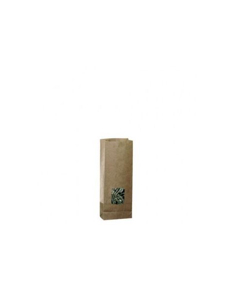 Papirpose til 250 g med vindue. Natur. 100 stk.