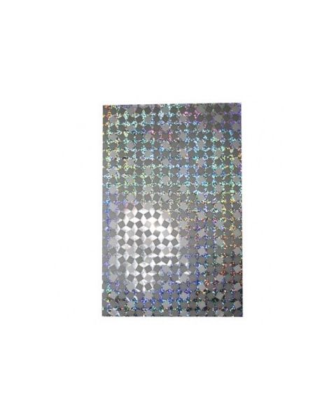 Sølvfarvet gavepose med hologrammønster 20x32 cm