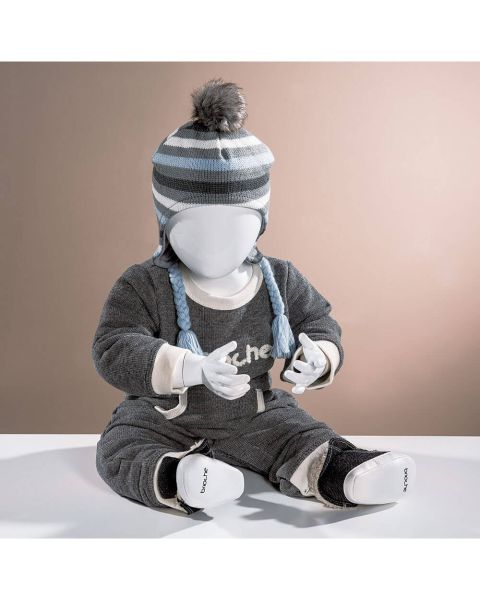 Baby mannequin, med hoved, hvid high gloss, siddende, H44 cm