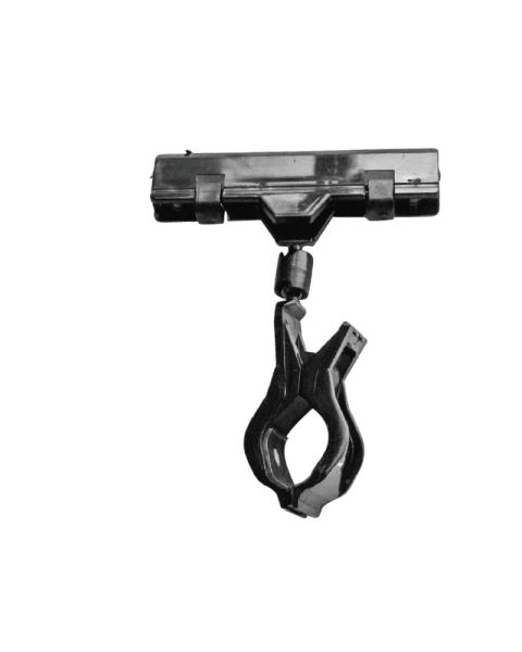 Clear Grip, skilteklemme, med bred klemme, sort akryl, H10 cm