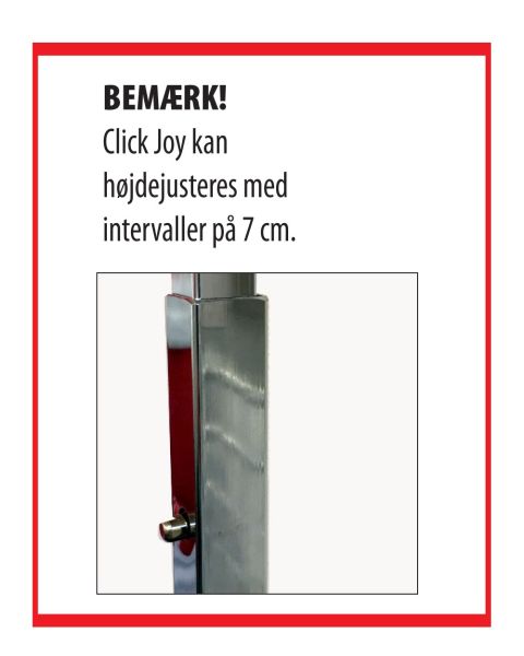 Click, Joystativ, med 2 lige arme i krom, højdejusterbar, har stillesko, krom stativ, H120-210 cm