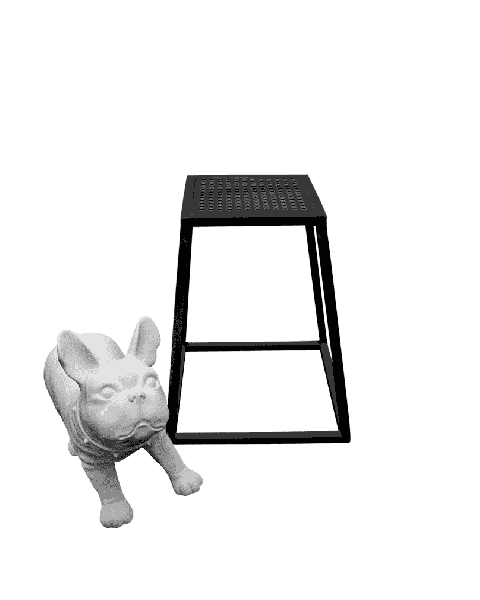 Taburet - Sort. H45,5 cm