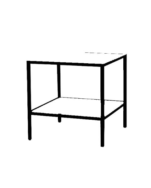 Luton 1 - Sort stel - Salgs- / oplægsbord. 80 x 80 x H84 cm. Vælg bordplade