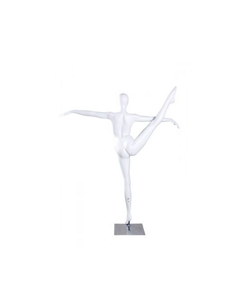 Yoga damemannequin, fitness/yoga - hvid. Et ben