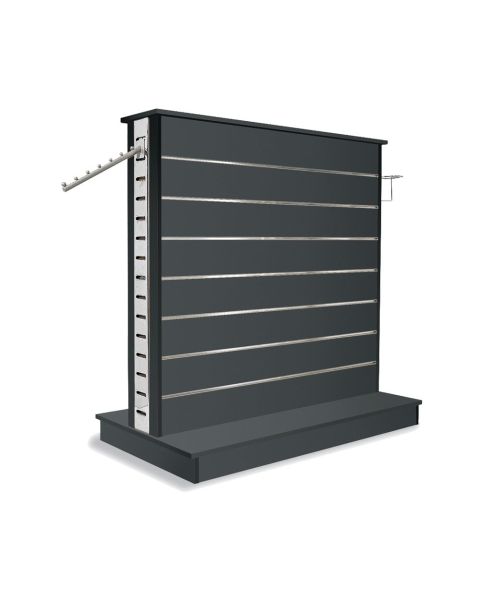 Dobbelt-sidet gondol m/ Zeta skinne og rillepanel. 4 -sidet. B125 x D60/25 x H135 cm. Vælg farve