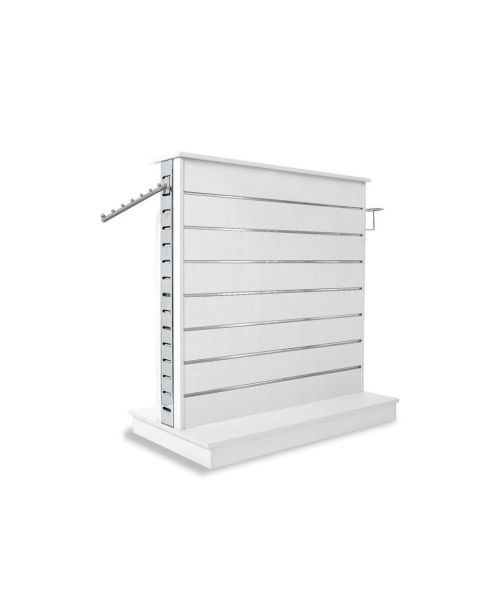 Dobbelt-sidet gondol m/ Zeta skinne og rillepanel. 4 -sidet. B125 x D60/25 x H135 cm. Vælg farve