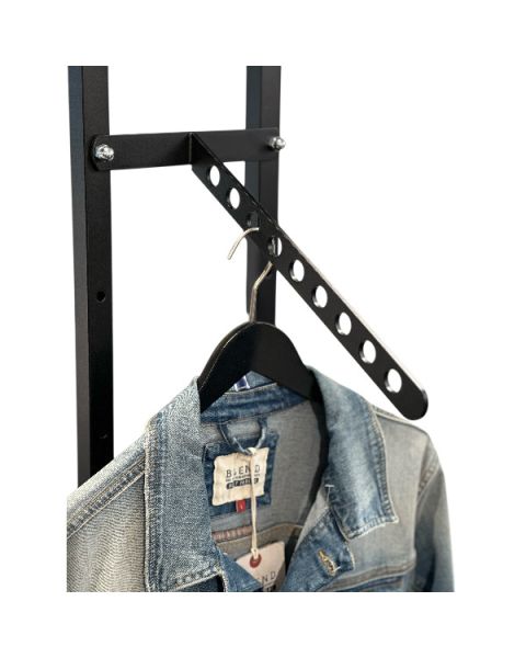 Fronthæng t/ L-gadestativ. Sort