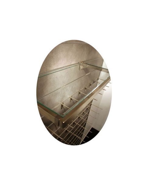 Glashylde t/ U-bøjlestang (56,4 x 26 cm.) t/ rillepanel