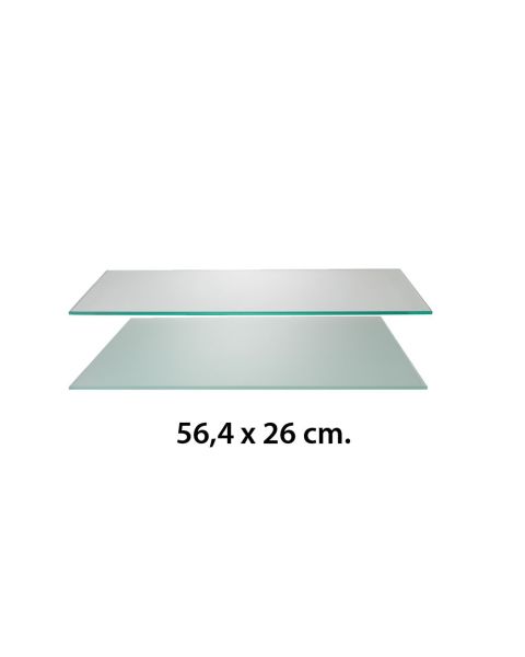 Glashylde t/ U-bøjlestang (56,4 x 26 cm.) t/ rillepanel