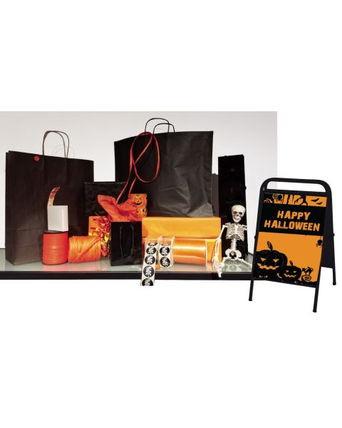 Plakat. Halloween, orange med sort tryk, 50 x 70 cm