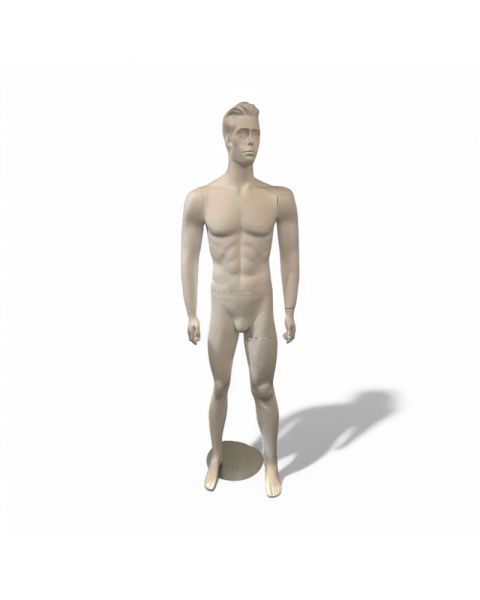 Standard, herremannequin, inkl. krom fodplade, hvid, B95 x T76 x H190 cm