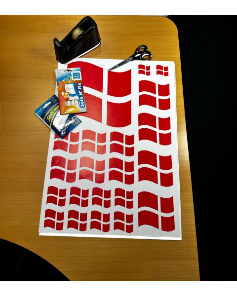 Plakat. Dannebrogs flag, 50 x 70 cm - til klipning