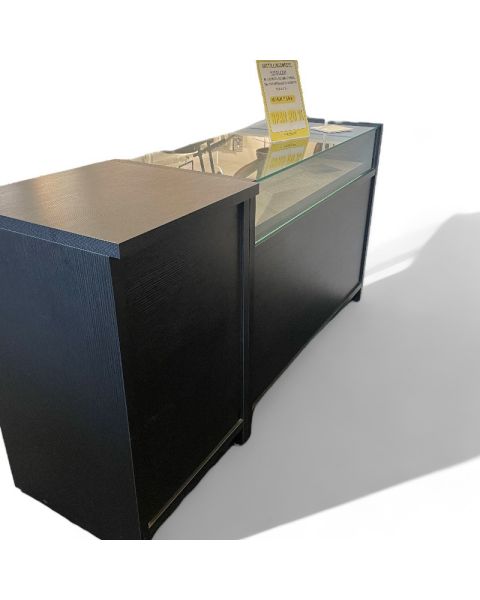 Flexia disk sæt, sort, modul med glas top og 4 skuffer.