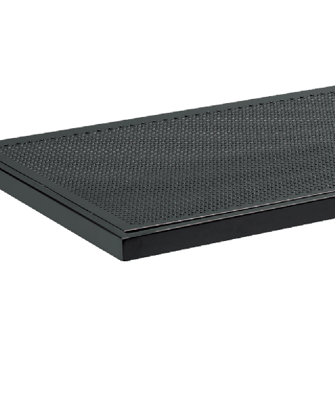 U-hylde, lige, med metalhulplade, sort, 61 x 37 cm, multitilbehør - 12 mm